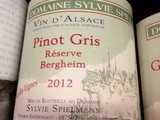 Alsace – Domaine Sylvie Spiegelmann – Pinot gris – Réserve Bergheim – 2012