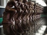 Le penseur de Rodin habillé de chocolat par le sculpteur Patrick Roger