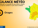 Vigilance orange aux orages sur 13 départements