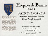 Découvrez la première cuvée sélectionnée pour l’achat collectif aux Hospices 2013 : Saint-Romain, Cuvée j.Menault