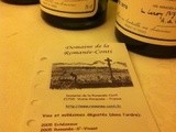 La dégustation des vins du Domaine Romanée Conti