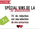7€ de réduction sur les vins de votre St-Valentin